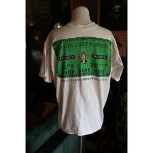 Vtg 90's Funny Dad's Cash Express (Don't Leave Home Without It) White T Shirt XL